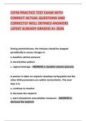 CEFM PRACTICE TEST EXAM WITH CORRECT ACTUAL QUESTIONS AND CORRECTLY WELL DEFINED ANSWERS LATEST ALREADY GRADED A&plus; 2026