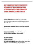 BIO 1201 GREGG EXAM 2 EXAM WITH CORRECT ACTUAL QUESTIONS AND CORRECTLY WELL DEFINED ANSWERS LATEST ALREADY GRADED A&plus; 2026
