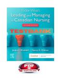 TEST BANK FOR YODER-WISE&rsquo;S LEADING &  MANAGING IN CANADIAN NURSING&comma; 2ND EDITION &vert;  ALL CHAPTERS &vert; ANSWERS WITH RATIONALES  NEWEST VERSION