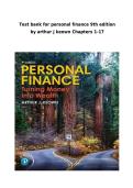 Test Bank for Personal Finance 9th Edition by Arthur J&period; Keown &vert; Chapters 1&ndash;17 &vert; Complete Exam Prep