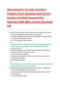 Massachusetts Casualty Insurance  Producer Exam Questions And Correct  Answers &lpar;Verified Answers&rpar; Plus  Rationale 2026 Q&A&vert; Instant Download  Pdf 