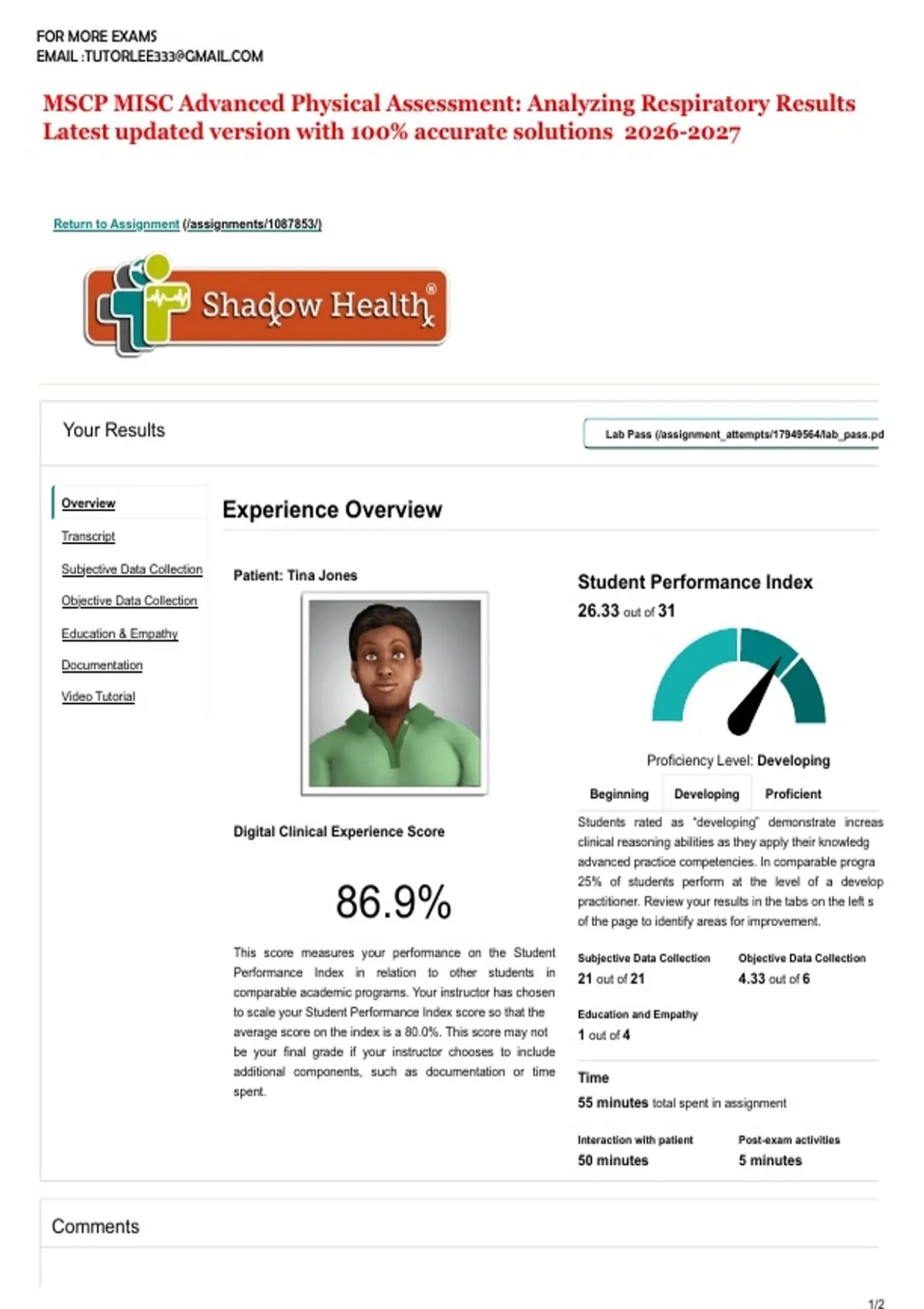 MSCP MISC Advanced Physical Assessment: Analyzing Respiratory Results ...