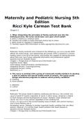 Test Bank for Maternity and Pediatric Nursing 5th Edition by Ricci & Kyle Carman &vert; All Chapters &vert; Complete Exam Prep