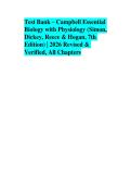 Test Bank &ndash; Campbell Essential Biology with Physiology &lpar;Simon&comma; Dickey&comma; Reece & Hogan&comma; 7th  Edition&rpar; &vert; 2026 Revised &  Verified&comma; All Chapters