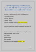 APEA Pathophysiology Exam Preparation  Newest 2026-2027 With Complete Questions And  Correct Detailed Answers&vert; Brand New Version 