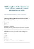 CLC Nursing Exam &ndash; 2026&sol;2027 &vert; Verified Questions with Correct Answers &vert; Graded A&plus; &vert; Evidence-Based & Clinically Current