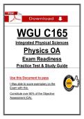 WGU C165 Physics OA &lpar;2026&sol;2027&rpar; &lpar;PDF&rpar; &vert; Integrated Physical Sciences &vert; WGU