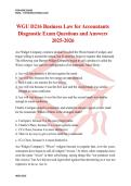 WGU D216 Business Law for Accountants  Diagnostic Exam Questions and Answers  2025-2026 