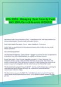 WGU C838 - Managing Cloud Security Exam With 100&percnt; Correct Answers 2026&sol;2027