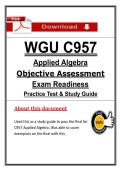WGU C957 Applied Algebra OA &lpar;2026&sol;2027&rpar; &lpar;PDF&rpar; &vert; Objective Assessment &vert; WGU