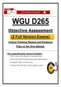 WGU D265 Critical Thinking OA &lpar;2026&sol;2027&rpar; &lpar;PDF&rpar; &vert; Reason & Evidence &vert; WGU