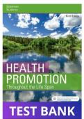 Test Bank for Health Promotion  throughout the lifespan 9th Edition by Edelman & Kudzma&vert; 100&percnt; Questions&comma; Answers & Rationale&vert; 2026 update&period;