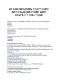 MT AAB CHEMISTRY STUDY GUIDE INFO EXAM QUESTIONS WITH COMPLETE SOLUTIONS