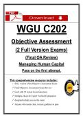 WGU C202 Managing Human Capital OA &lpar;2026&sol;2027&rpar; &lpar;PDF&rpar; &vert; WGU HR Course