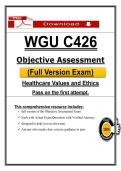 WGU C426 Healthcare Values & Ethics OA Study Guide &lpar;2026&sol;2027&rpar; &vert; Exam Review PDF