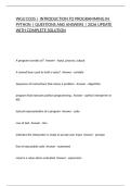 WGU D335 &vert; INTRODUCTION TO PROGRAMMING IN PYTHON &vert; QUESTIONS AND ANSWERS &vert; 2026 UPDATE WITH COMPLETE SOLUTION