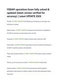 FISDAP operations Exam fully solved &  updated &lpar;latest version verified for  accuracy&rpar; &vert; Latest UPDATE 2026 