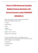 Pharm II HESI Reviewed Complete  Multiple Choices Questions with  Correct Answers Latest 2025&sol;2026  GRADED A&plus;
