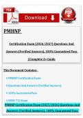 Certification Exam &lpar;2026&sol;2027&rpar; Questions And  Answers &lpar;Verified Answers&rpar;&comma; 100&percnt; Guaranteed Pass &vert;&vert;Complete A&plus; Guide