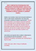 BODY COMPOSITION PROGRAM&sol; MILITARY  APPEARANCE PROGRAM NEWEST 2026 ACTUAL  VERIFIED EXAM WITH COMPLETE QUESTIONS AND  CORRECT DETAILED ANSWERS &lpar;100&percnt; VERIFIED  ANSWERS&rpar; &vert;ALREADY GRADED A&plus;&vert; &vert;&vert;NEWEST  EXAM&excl;&excl;&vert;&vert;