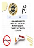 LPL4804 Assignment 1 Semester 1 2026 - DUE 17 March 2026&semi; 100&percnt; CORRECT AND TRUSTED SOLUTIONS
