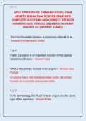 APCO FIRE SERVICE COMMUNICATIONS EXAM  NEWEST 2026 ACTUAL VERIFIED EXAM WITH  COMPLETE QUESTIONS AND CORRECT DETAILED  ANSWERS &lpar;100&percnt; VERIFIED ANSWERS&rpar; &vert;ALREADY  GRADED A&plus;&vert; &vert;&vert;NEWEST EXAM&excl;&excl;&vert;&vert;