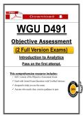 WGU D491 Introduction to Analytics OA Practice Exams &vert; Data Analytics Study Guide