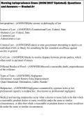 Nursing Jurisprudence Exam &lpar;2026&sol;2027 Updated&rpar;&colon; Questions and Answers &mdash; Graded A&plus;