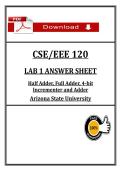 CSE&sol;EEE 120 Lab 1 &ndash; Half Adder&comma; Full Adder & 4-Bit Adder &vert; Logic Design Lab Answers
