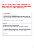 BTM 200 - Excel Chapter 1 Actual Exam 2026-2027  Latest version with complete questions and accurate  detailed answers verified 100&percnt; Graded A&plus; 