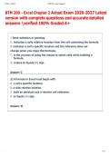 BTM 200 - Excel Chapter 2 Actual Exam 2026-2027 Latest  version with complete questions and accurate detailed  answers verified 100&percnt; Graded A&plus;