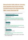 Massachusetts Public Adjuster Licensing  Exam Questions And Correct Answers  &lpar;Verified Answers&rpar; Plus Rationale 2026  Q&A&vert; Instant Download Pdf 