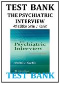 The Psychiatric Interview &ndash; 4th Edition by Daniel J&period; Carlat &vert; Complete Test Bank with Answers