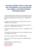 AANP FNP CERTIFICATION LATEST 2026- 2027 WITH 200 REAL EXAM QUESTIONS  AND CORRECT ANSWERS&lpar;VERIFIED  ANSWERS&rpar;&vert;AGRADEAANP FNP CERTIFICATION LATEST 2026- 2027 WITH 200 REAL EXAM QUESTIONS  AND CORRECT ANSWERS&lpar;VERIFIED  ANSWERS&rpar;&vert;AGRADE