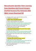 Massachusetts Sprinkler Fitter Licensing  Exam Questions And Correct Answers  &lpar;Verified Answers&rpar; Plus Rationale 2026  Q&A&vert; Instant Download Pdf  