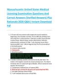 Massachusetts United States Medical  Licensing Examination Questions And  Correct Answers &lpar;Verified Answers&rpar; Plus  Rationale 2026 Q&A&vert; Instant Download  Pdf 