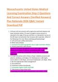 Massachusetts United States Medical  Licensing Examination Step 2 Questions  And Correct Answers &lpar;Verified Answers&rpar;  Plus Rationale 2026 Q&A&vert; Instant  Download Pdf 