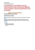 CHAMBERLAIN UNIVERSITY &vert; NR 283 &vert; FINAL EXAM &vert; LATEST UPDATED VERSION WITH EXPERT CURATED QUESTIONS AND ANSWERS