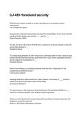 CJ 439 Homeland security NEWEST 2026&sol;2027 ACTUAL EXAM COMPLETE QUESTIONS AND CORRECT DETAILED ANSWERS &lpar;VERIFIED ANSWERS&rpar; &vert;ALREADY GRADED A&plus;&vert;&vert;BRAND NEW&excl;&excl;