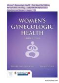 Women&rsquo;s Gynecologic Health &ndash; Test Bank &lpar;3rd Edition&comma; Kerri Durnell Schuiling&rpar; &vert; Complete Multiple-Choice Questions and Answers chapter 1-32 &vert; ALL CHAPTERS GRADED A&plus;