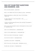 NHA CET EXAM PREP QUESTIONS AND ANSWERS  2026