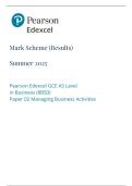 Edexcel AS Level Business Paper 2 &lpar;8BS0&sol;02&rpar; 2025 &ndash; Examiner Mark Scheme &lpar;June Exam&rpar;