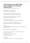 Clinical Patient Care NHA CCMA exam&period; Questions and Answers Updated 2026