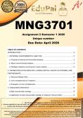 MNG3701 Assignment 2 &lpar;COMPLETE ANSWERS&rpar; Semester 1 2026 - DUE April 2026