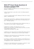 NHA CPT Exam Study Questions & Answers Updated 2026 