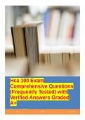 Hca 100 Exam Comprehensive Questions &lpar;Frequently Tested&rpar; with Verified AnswerGraded A&plus;&period;