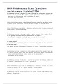 NHA Phlebotomy Exam Questions and Answers Updated 2026