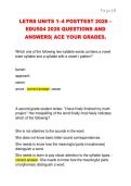 LETRS UNITS 1&ndash;4 POSTTEST 2026 &ndash;  EDU504 2026 QUESTIONS AND  ANSWERS&vert; ACE YOUR GRADES&period;