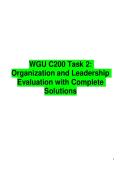 WGU C200 Task 2&colon; Organization and Leadership Evaluation with Complete Solutions 2026