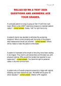 RELIAS ED RN A TEST 2026  QUESTIONS AND ANSWERS&vert; ACE  YOUR GRADES&period;
